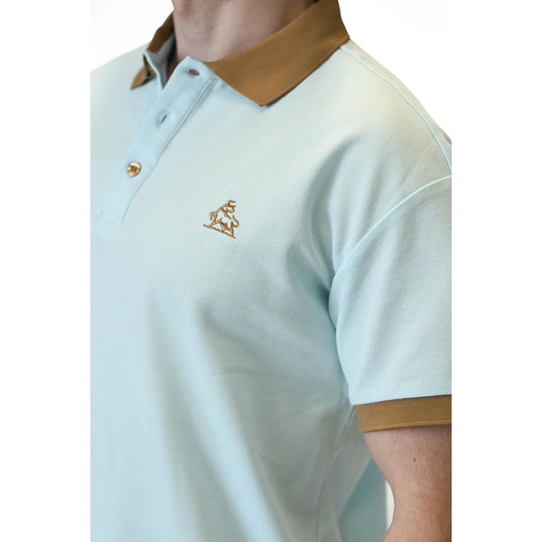 Moss Moca Light Blue Polo Shirt