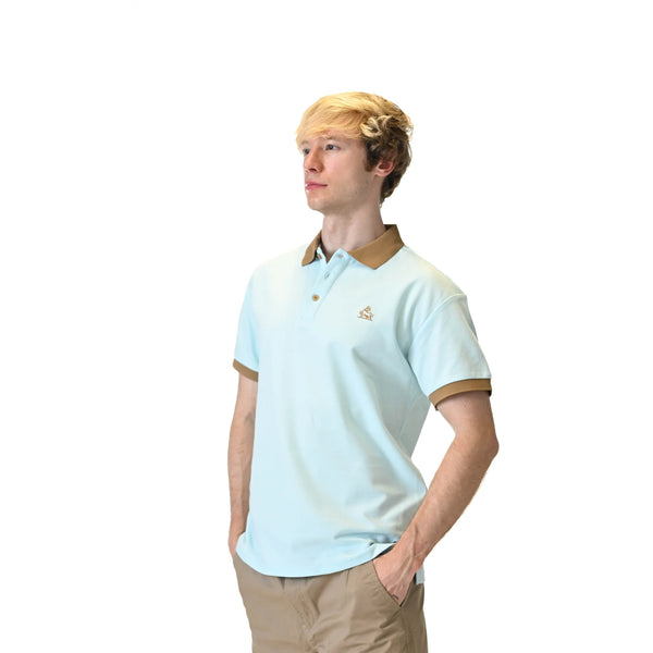 Moss Moca Light Blue Polo Shirt