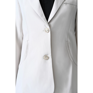 The Luxe Lapel Cream Tailored Blazer