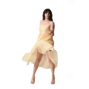 The Nysa Midi Light Gold Mini Dress