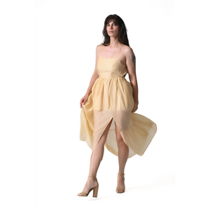 The Nysa Midi Light Gold Mini Dress