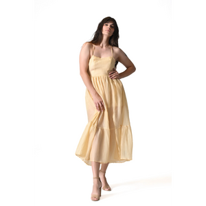 The Nysa Midi Light Gold Mini Dress